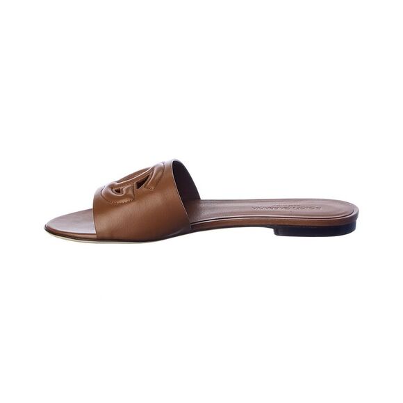 Dolce & Gabbana Dg Logo Leather Sandal, Brown - Picture 2 of 5